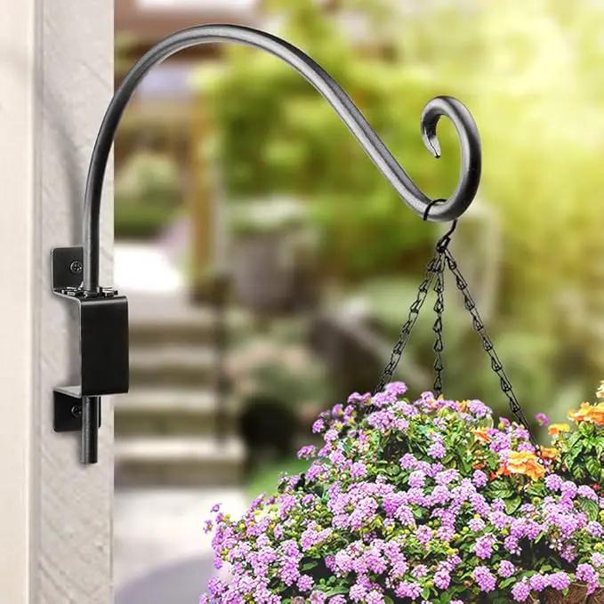 AJART Bird Feeder Hangers Outdoor: 16-Inch Swivel Hanging Plant Bracket for Indoor Wall Mount - Swivel Plant Hook for Flower Basket by GreenHaven Gardens