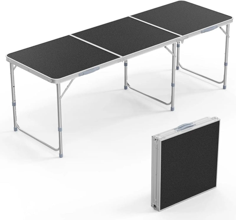 VINGLI 6ft Folding Camping Table with Carry Handle,Portable Utility Table Multipurpose for Party Picnic Tailgating Outdoor Patio Garden Indoor Kitchen … by GreenHaven Gardens