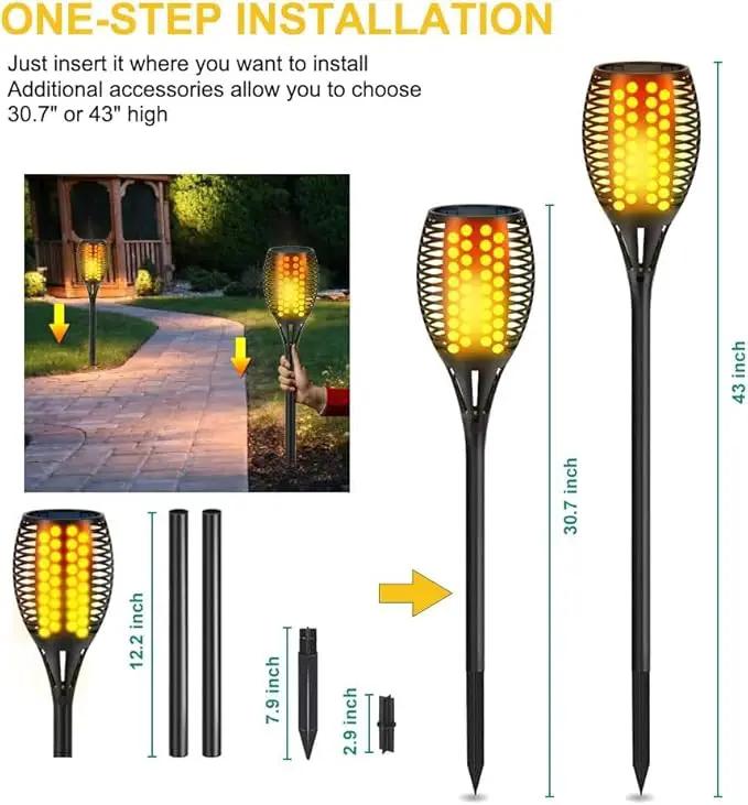 Aityvert Solar Lights, 43" Flickering Flames Torch Lights Outdoor Waterproof Landscape Decoration Lighting Dusk to Dawn Auto On/Off Security Flame Lights for Yard Garden Pathway Driveway (8 Pack) by GreenHaven Gardens