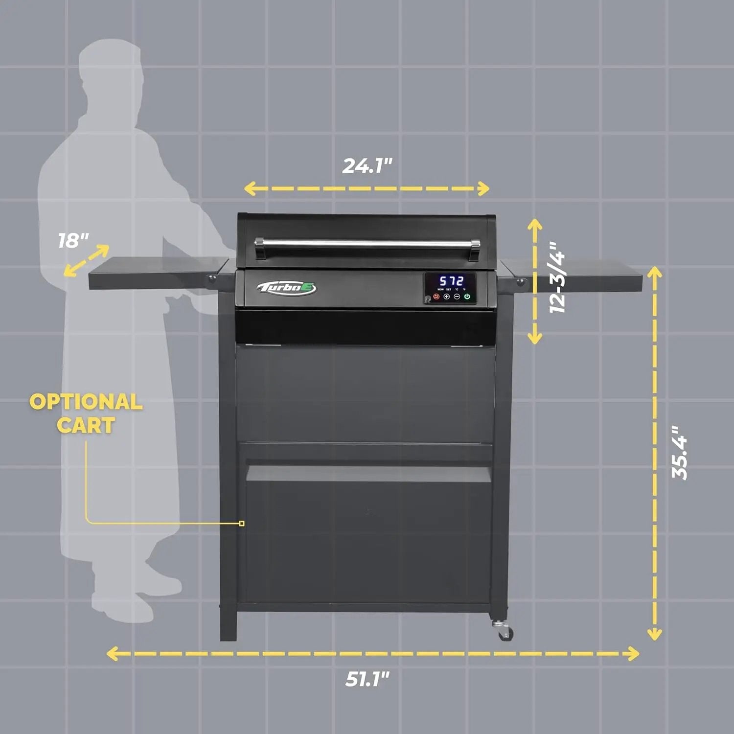 Turbo E Sport Electric Grill by PLUGNGRILL | Compact Design, Faster Preheat, Digital Temp Control | High-Power Infrared Outdoor BBQ & Searing by GreenHaven Gardens