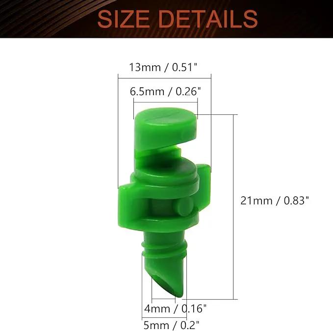 MroMax 20Pcs 180 Degree Micro Sprayer Automizing Sprinkler Nozzle Hydroponic Aeroponic Misters Fan Jet for Miniature Garden Lawn Plant Irrigation System Green by GreenHaven Gardens