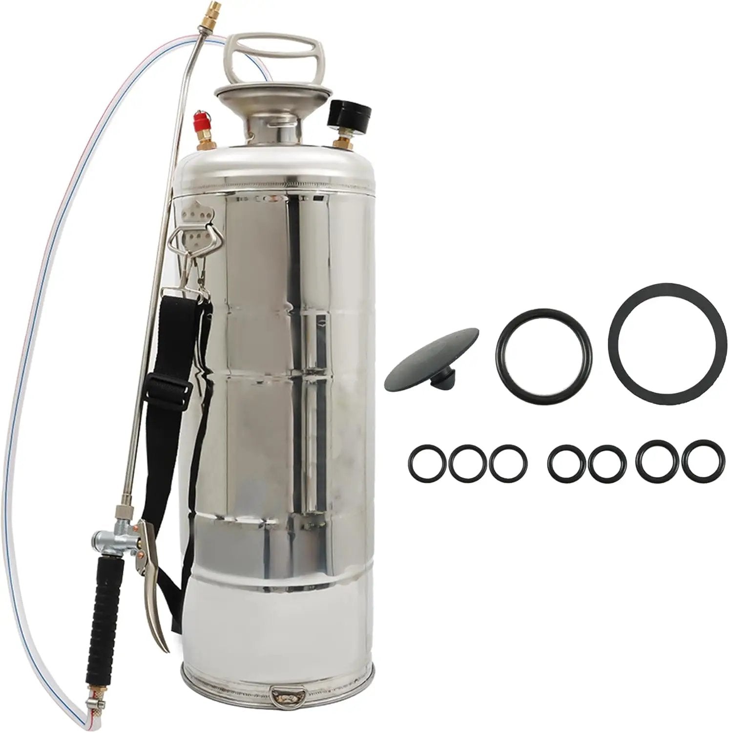 3 Gallon Stainless Steel Sprayer Hand Pump Sprayer with Pressure Gauge Safety Valve Adjustable Nozzle for Gardening Lawn and Cleaning by GreenHaven Gardens
