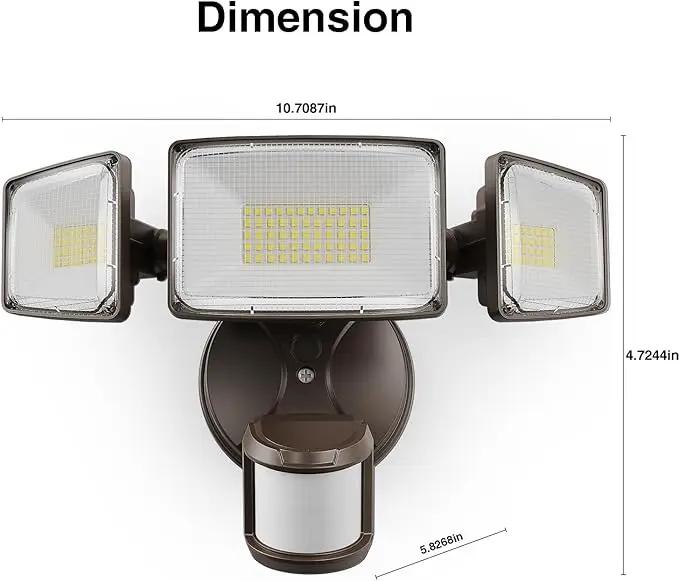 Onforu 75W LED Motion Sensor Outdoor Lights, Dusk to Dawn Flood Light Outdoor Motion Sensor, Hardwired Security Lights Floodlights Outside 7500LM 6500K Daylight IP65 Waterproof (Brown) by GreenHaven Gardens