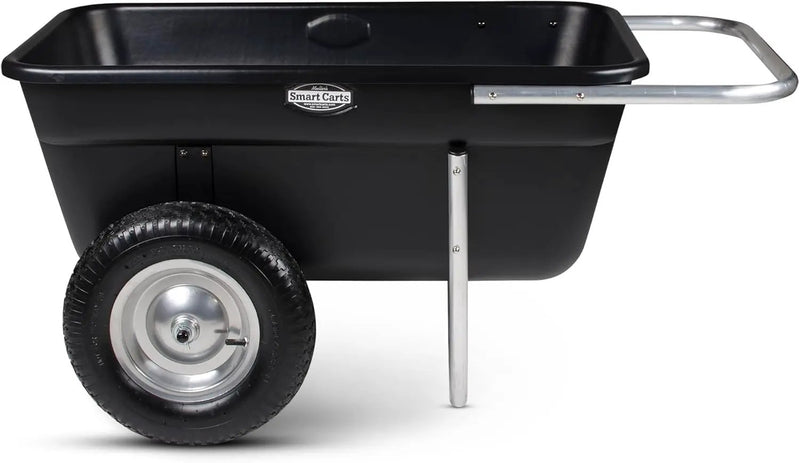 Smart Carts Premium Yard Cart - Strong, Lightweight, and Perfectly Balanced (16" Air Filled Wheels) by GreenHaven Gardens