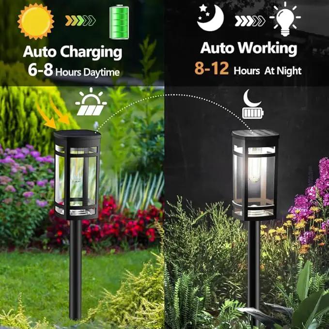 8 Pack Solar Lights Outdoor Waterproof for Garden Pathway Walkway Driveway Yard Lawn Decorative Landscape Lighting. (Cool White Light, 8) by GreenHaven Gardens