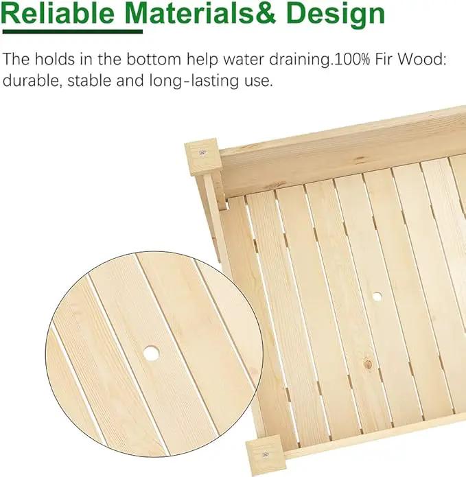 Raised Garden Bed with Storage Shelf 48.5x24.4x30 Inch, Elevated Wood Planter Box with Legs for Vegetable Flower Herb Outdoors Backyard, Patio, Balcony with Liner by GreenHaven Gardens