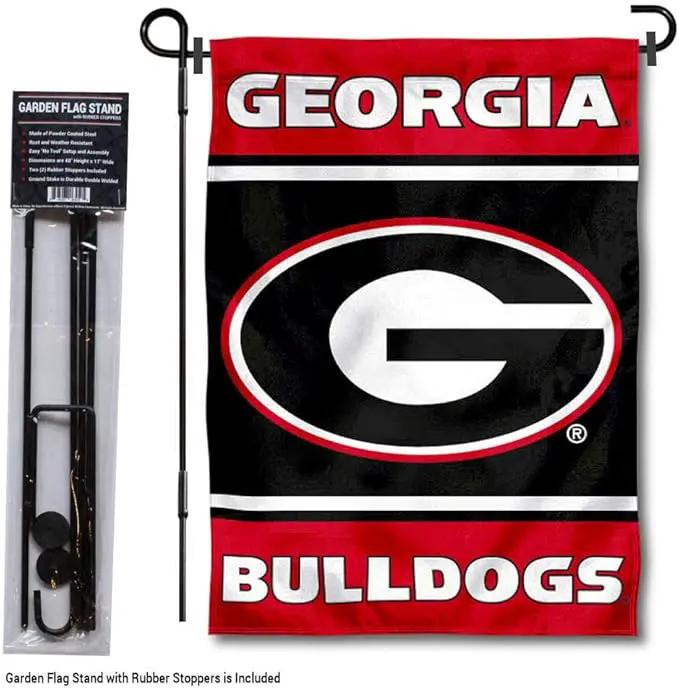 College Flags & Banners Co. Georgia Bulldogs Garden Flag with Stand Holder by GreenHaven Gardens