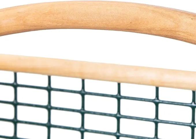 Maine Garden Hod Basket for Vegetable Gardening and Harvest Gathering or Farmhouse Decor, Pine and Oak with PVC Wire Mesh, USA Made, 16 x 9 in, 8 quart by GreenHaven Gardens