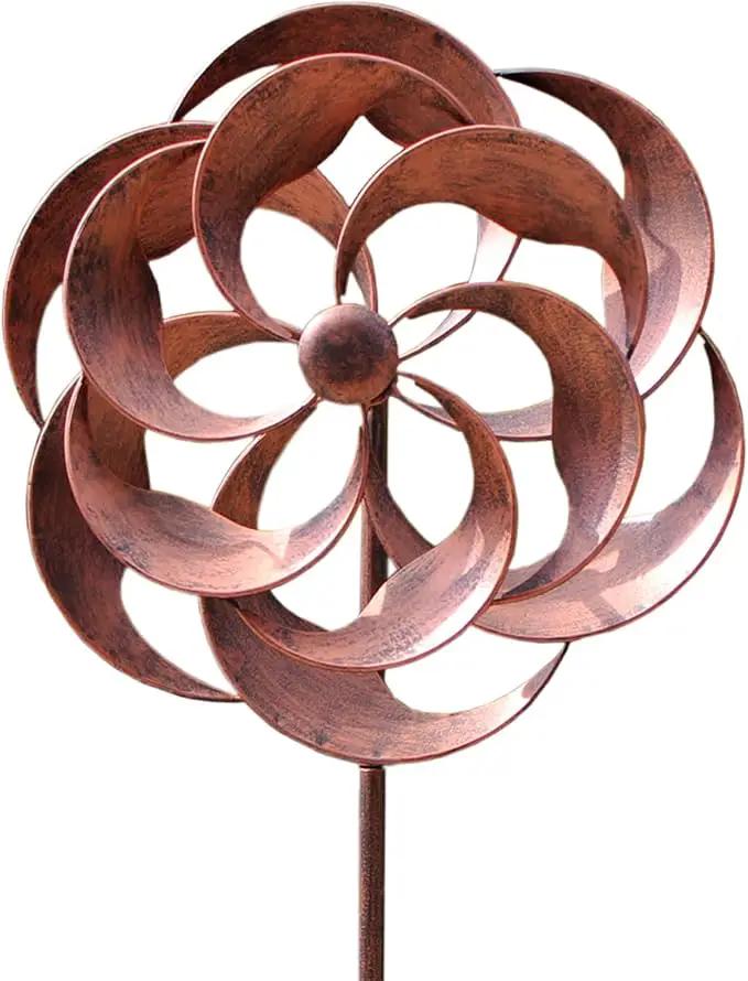 360 Degrees Metal Swivel Classical Wind Spinner Willow Leaves for Patio Lawn Outdoor Yard Lawn Garden by GreenHaven Gardens