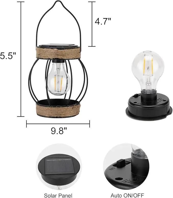 Solar Outdoor Lanterns,Hanging Solar Lights Outdoor Waterproof Metal Solar Table Lights Solar Powered Lanterns Decorative Tree Lanterns Outdoor Lamp for Patio Garden Yard Pathway, 2 Pack by GreenHaven Gardens