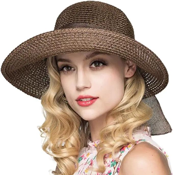 Cyiecw Women Floppy Sun Hats Fashionable Summer Wide Brim Cap BeachStraw Hat UV UPF50 Travel Packable Cotton by GreenHaven Gardens