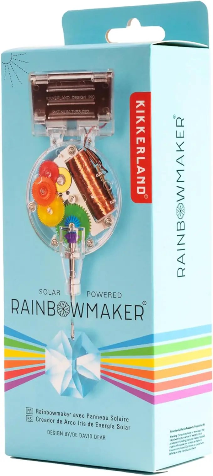 Kikkerland Solar Powered Rainbow Maker – Prism Suncatcher, Fun Home Window Decor – Unique Gift for Christmas & Birthdays – Single Crystal by GreenHaven Gardens