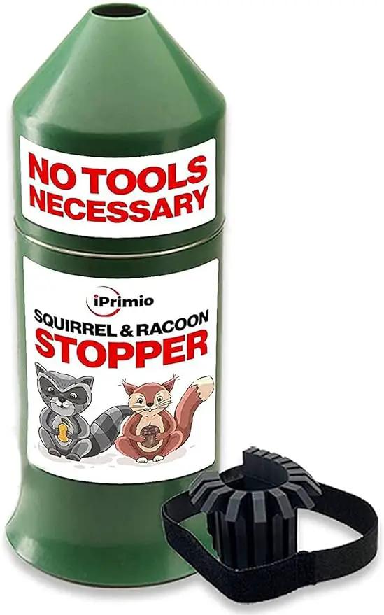 iPrimio 18" Squirrel Baffle - Easy Install Pole Wrap Around Baffle: Protect Hanging Bird Feeders, Squirrel Baffles for Feeders, No Tool Install, Durable Weather Resistant, for Bird Feeder Poles by GreenHaven Gardens