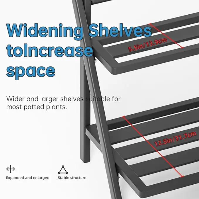 Deluxe 2-Tier Aluminum Plant Stand Indoor/Outdoor, Weather-Resistant Flower Pot Rack, Stylish & Lightweight Plant Stands for Garden, Balcony & Living Room by GreenHaven Gardens