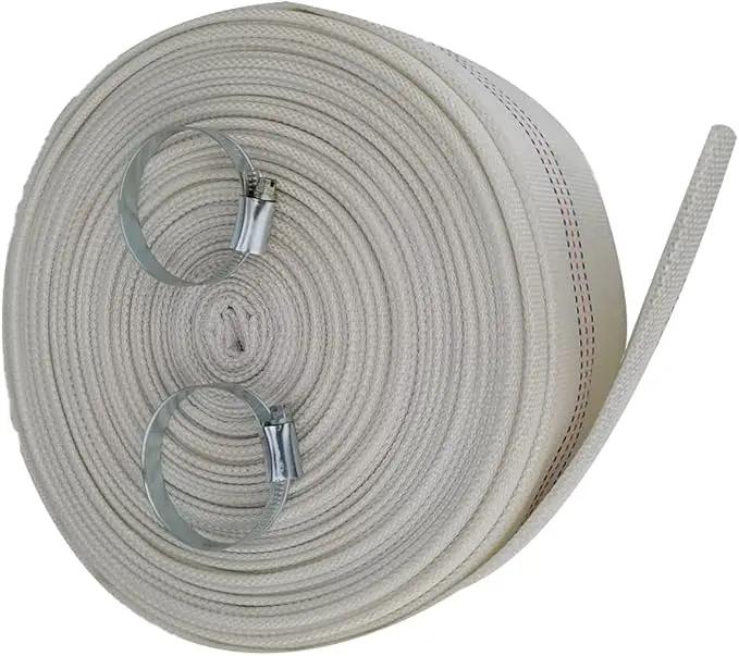 2"×98' Heavy Duty Backwash Water Hose with Clamps Fire Hose Lay-Flat Discharge Pumping Hose Garden Hose Pool Cleaning PVC Weather Resistant Hose for Home Agricultural Irrigation Water Transfer by GreenHaven Gardens