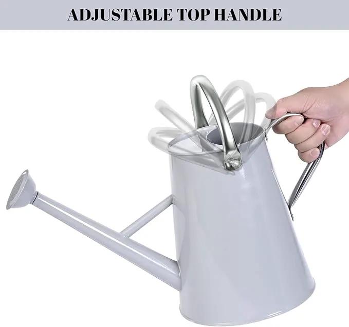 1.5 Gallon Watering Can for Outdoor Plants,Large Metal Plant Watering Pot with Removable Spout,Flower Garden Water Can Watering Pot,Galvanized Steel Watering Can with Stainless Steel Handles，Grey by GreenHaven Gardens