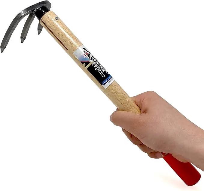 HACHIEMON Japanese Craftsmanship Garden Tool Hand Cultivator Rake Tiller Tool - Durable and Lightweight - Made in Japan by GreenHaven Gardens
