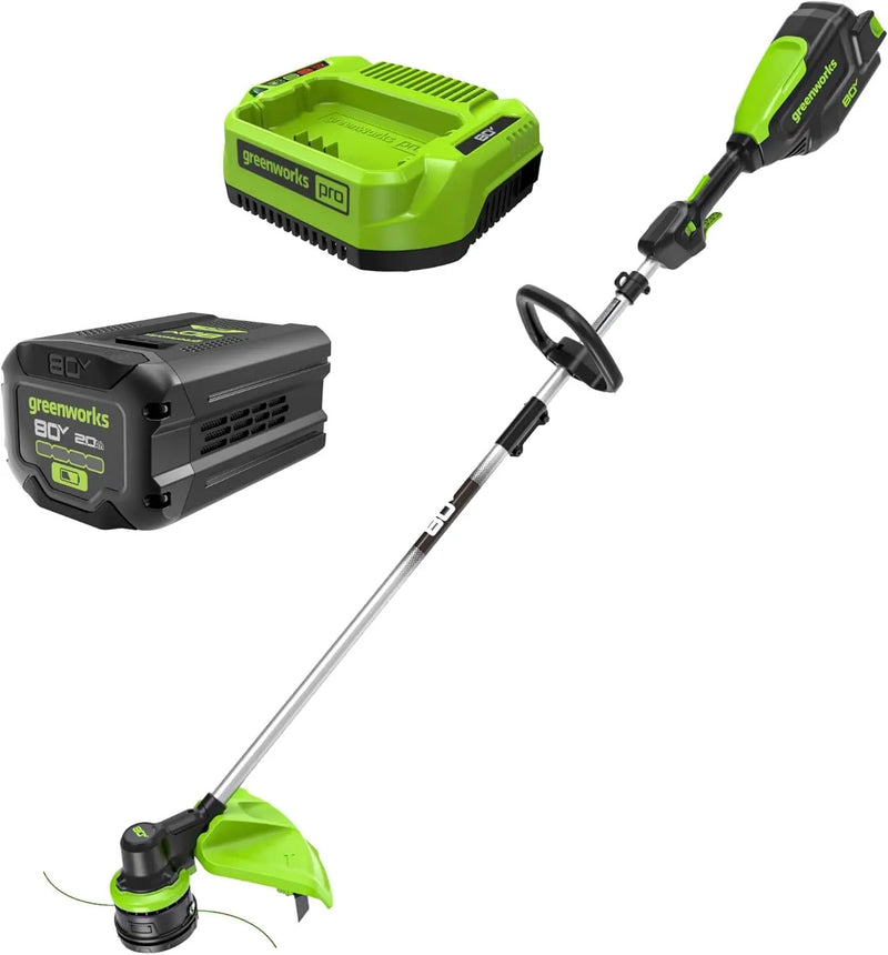 Greenworks 80V 16" Brushless Cordless String Trimmer, 2.0Ah Battery and Charger Included by GreenHaven Gardens