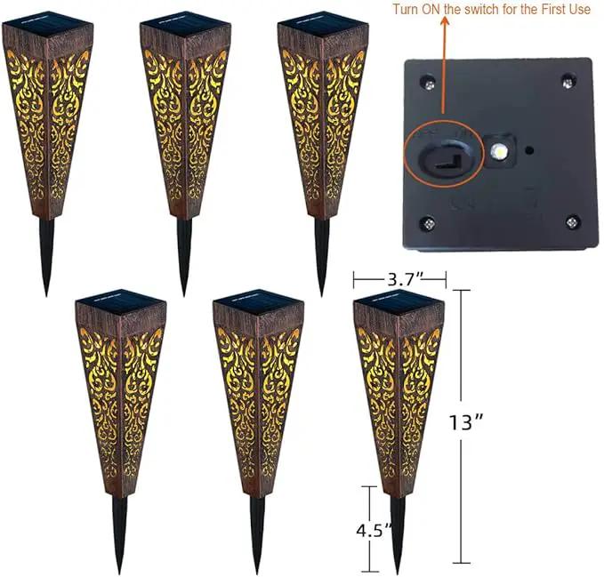 6Pcs Solar Lights Outdoor Pathway Garden Stakes Lights Waterproof LED for Patio, Walkway, Lawn Decorations,Christmas Gifts for Mom Dad (Copper) by GreenHaven Gardens