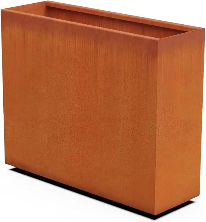 Corten Steel Planter Rectangle Outdoor Metal Garden Box Heavy Duty | Made in USA | Fully Assembled by GreenHaven Gardens