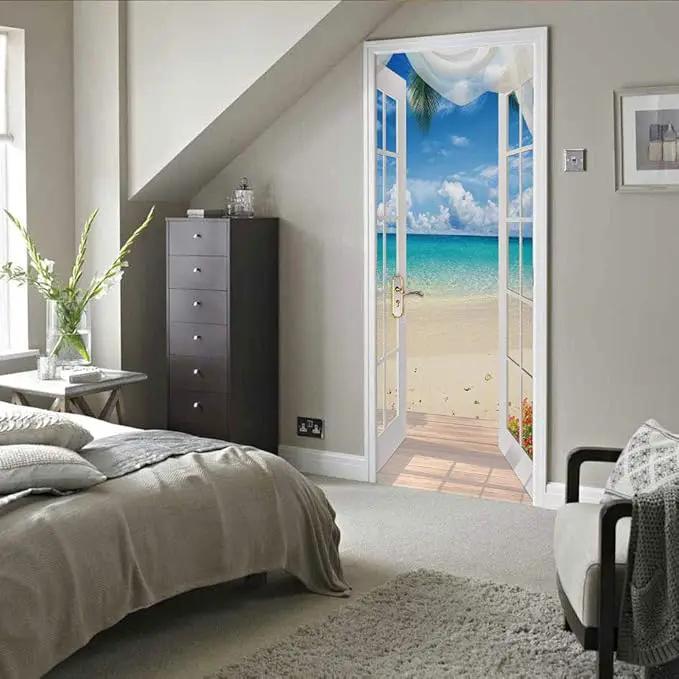 3D Door Stickers Murals - Landscape - Door Wallpaper Self-Adhesive - Removable PVC Waterproof - Matt Finish - 37.4" x 78.7" by GreenHaven Gardens