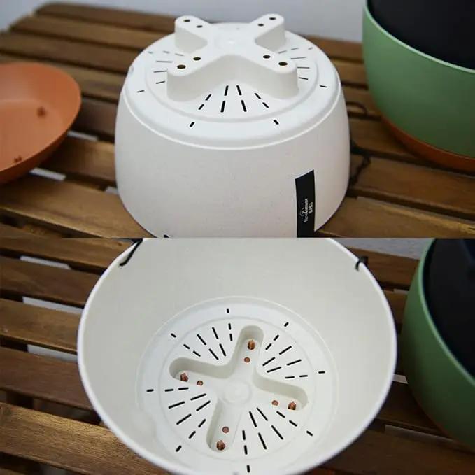 3 Pack Plastic Hanging Planters Set ,8.3 Inch Hanging Flower Plant Pot with Drainage Hole for Indoor Outdoor Plants, Round Hanging Basket with Removable tray for Home Garden Porch Balcony Patio Decor by GreenHaven Gardens