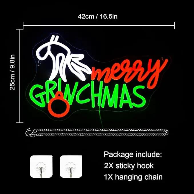 WLHOPE Merry Christmas Neon Sign, Green Red Christmas Neon Signs for Wall Decor, Merry Christmas Led Signs for Christmas Party Backdrop Bedroom Window Bar Club Shop, Christmas Gift Decoration by GreenHaven Gardens