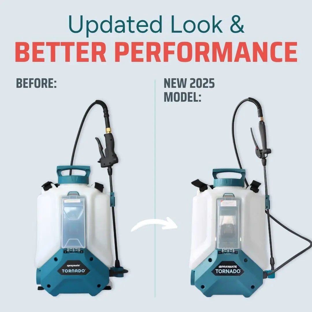 Tornado 4-Gallon Battery Powered Backpack Sprayer (2025 Model) – Lawn & Garden Sprayer, Compatible with FlowZone, DeWalt, Milwaukee, Makita & Bosch Batteries TOOL ONLY (Battery Not Included) by GreenHaven Gardens