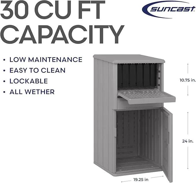 Suncast 33.5-Gallon Capacity Package Delivery Box, Parcel Drop Box with Lock, Weather Resistant Outdoor Storage Solution for Secure Package Deliveries, Made in USA by GreenHaven Gardens