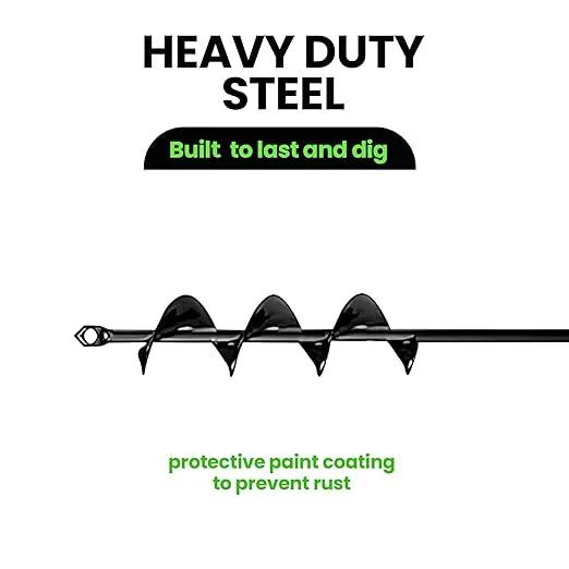 K-Brands Auger Drill Bit for Planting – 1.6 x 16 Inch - Garden Spiral Hole and Bulb Planter Tool for Umbrella Holes - Compatible with 3/8 Inch Hex Drive by GreenHaven Gardens
