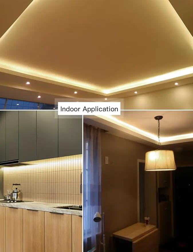 AIMENGTE LED Strip Lights Under Cabinet Lighting, Outdoor Led Lights Waterproof, AC 110V, 600LEDs, 3000k LED Rope Lights for Garden, Lawn, Kitchen Home Decor (16.4ft, Warm White) by GreenHaven Gardens