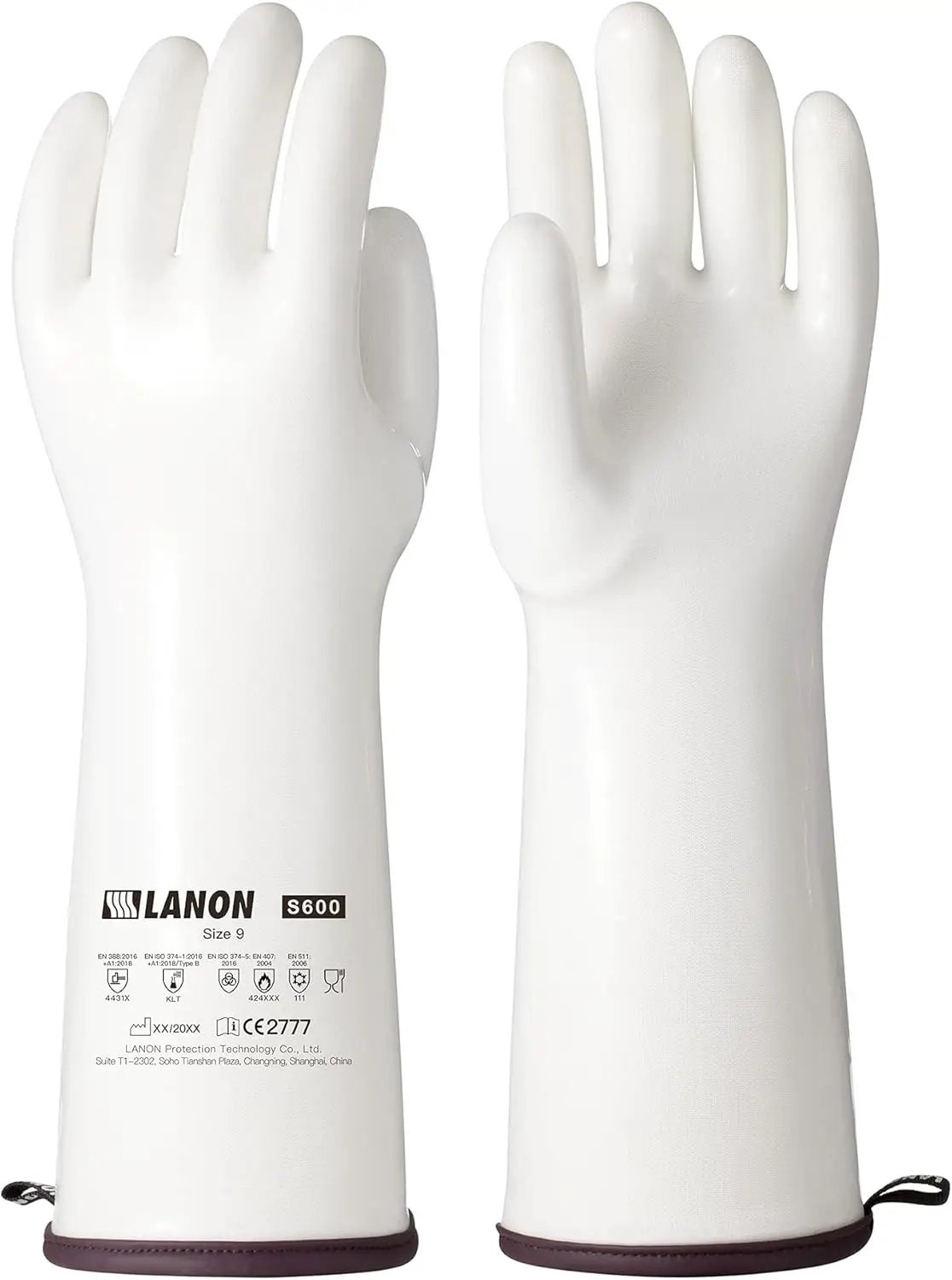 LANON 15" Liquid Silicone Heat Resistant Oven Gloves, Food Grade, CoralAir Liner, Waterproof, Extra Long, Large by GreenHaven Gardens