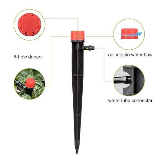 60pcs Drip Emitters for 1/4" Drip Irrigation Tubing,Adjustable 360 Degree Water Flow Drippers Garden Irrigation for 4-7mm Watering System by GreenHaven Gardens