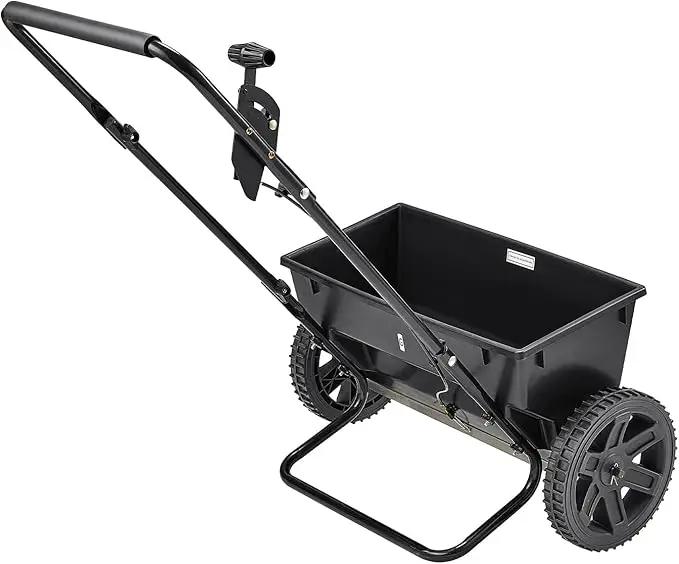 VEVOR Broadcast Spreader, 50LBS Capacity, Walk-Behind Push Spreader, 18 in Spreading Width, 8 in All Terrain Pneumatic Tires, Lawn Spreaders with Hopper Grate, for Seed, Fertilizer, Ice Melt by GreenHaven Gardens