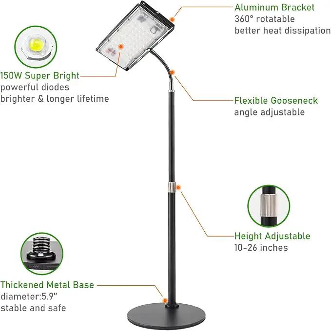 LBW Grow Light for Indoor Plants, Full Spectrum Desk LED Plant Light, Small Grow Lamp with On/Off Switch, Height Adjustable, Flexible Gooseneck, Ideal for Indoor Growth by GreenHaven Gardens