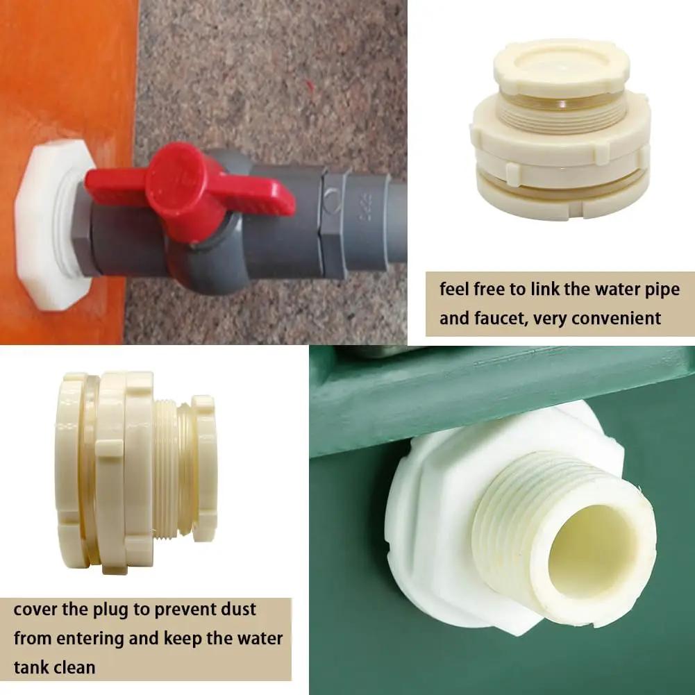 3" Female ABS Bulkhead Fitting, Plastic Water Tank Connector Adapter Fitting with Plugs for Outdoor rain Barrel Garden Hose Adapter Spigot kit Water Tank Gallon Drain Bucket(Set of 1) by GreenHaven Gardens