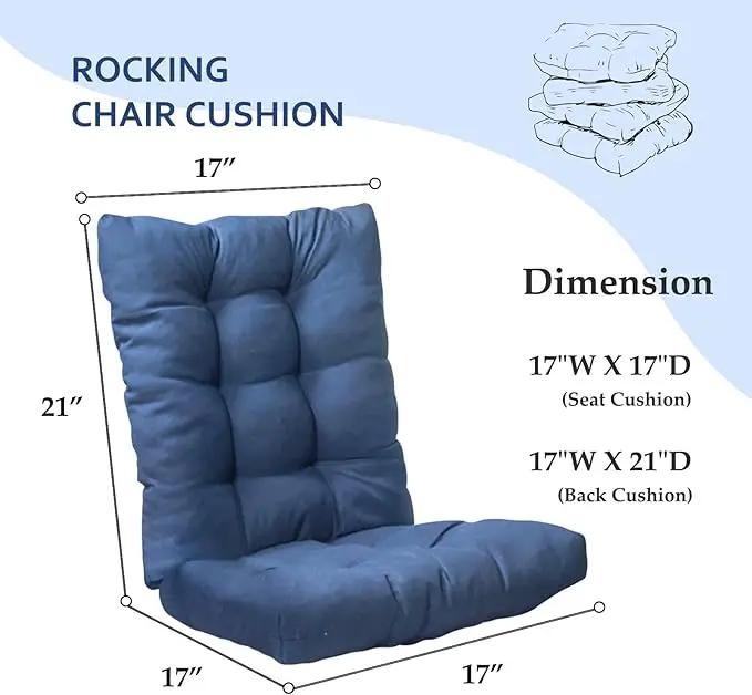 Patio Rocking Chair Cushion, 1 Pack Non Slip Back Chair Cushion High Back Indoor Outdoor Chaise Lounger Cushion Seat Pads, Purple by GreenHaven Gardens