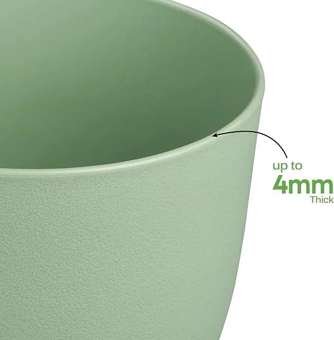 Plant Pots 8 Inch Set of 4, Flower Pots with Multi Mesh Drainage Holes, Planters for Indoor Outdoor Garden Plants and Flowers（Green） by GreenHaven Gardens