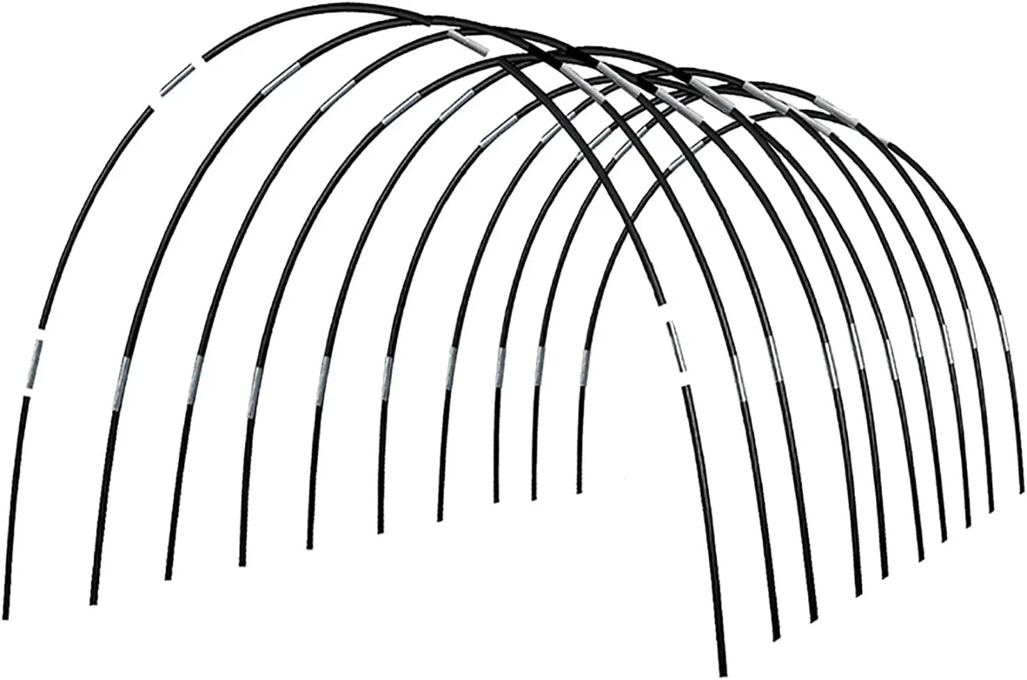 Greenhouse Hoops Grow Tunnel, 10 Sets of 7FT Garden Hoops for Raised Beds, Rust-Proof Fiberglass Frame for Garden Netting, Greenhouse Kit, Plant Shade Cloth, Plant Row Cover, 50 pcs by GreenHaven Gardens