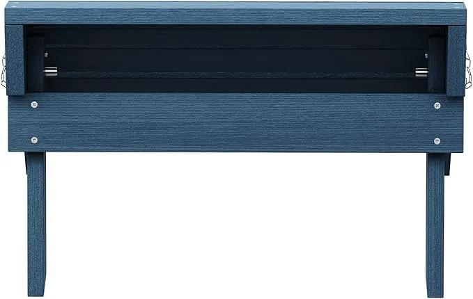 SERWALL Folding Adirondack Footrest Without Assembly, All Weather Use Adirondack Footstool, Blue by GreenHaven Gardens