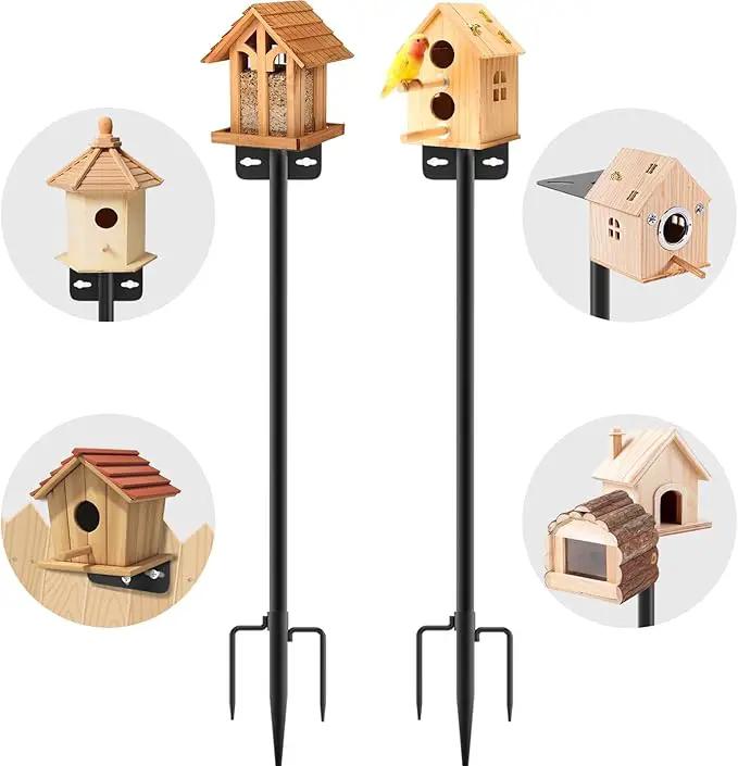 2 Pack 80 Inch Adjustable Bird Feeder Pole,Bird House Pole Suitable for Feeders & Birdhouse,Weather Station,Heavy-Duty Rustproof Design,Enhance Outdoor Decor & Birdwatching Experience by GreenHaven Gardens