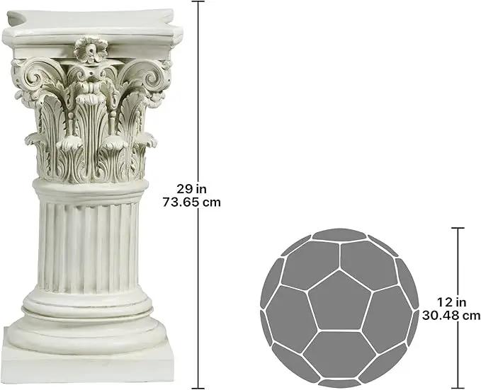 Design Toscano Corinthian Pedestal Column Plant Stand, Medium 29 Inch Tall, Cast Stone Resin, Antique Stone Finish by GreenHaven Gardens
