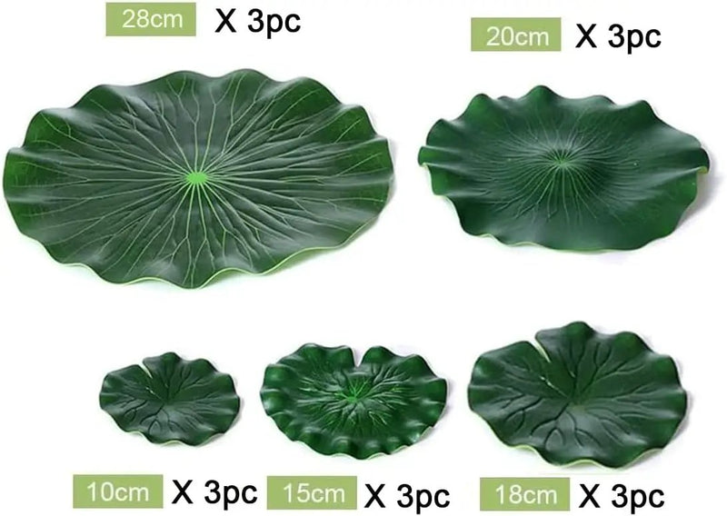 Superdream Artificial Realistic Lily Pads Floating Scenery Lotus Pods for Pool Decoration Aquarium Fish Pond Water Decorative (15 Pack) by GreenHaven Gardens