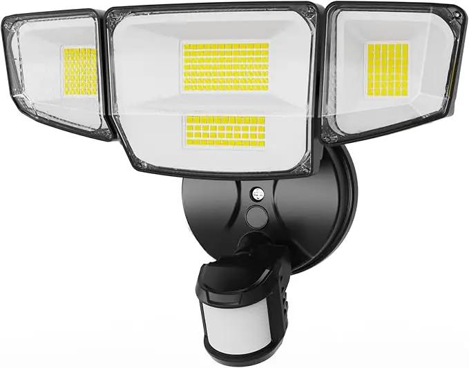 90W 10000LM LED Security Lights Motion Sensor Outdoor Lights, 4 Head Dusk to Dawn, 6500K Daylight Flood Lights Outdoor Motion Sensor, IP65 Waterproof, Motion Light for Outside, Garage, Yard, Porch by GreenHaven Gardens