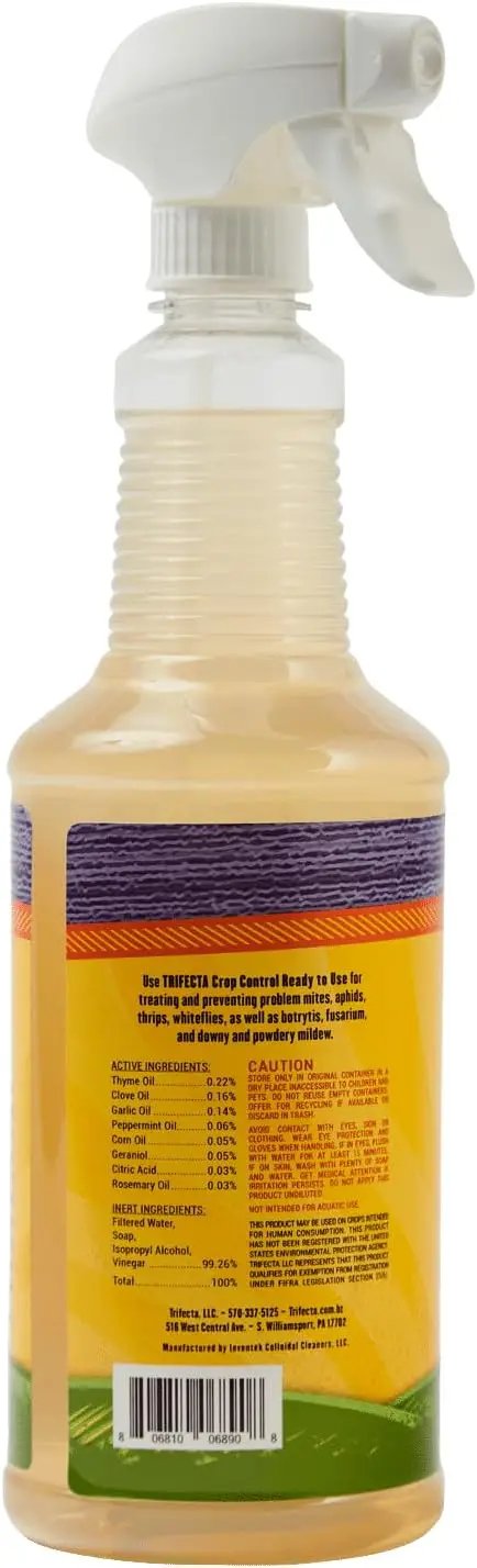 Trifecta Crop Control Insecticidal Soap for Plants | All Natural Fungicide for Plants | Spider Mite Killer Indoor Plants, Food Safe Commercial Grade Pesticide, Herbicide, Spider Mites Spray for Plants by GreenHaven Gardens