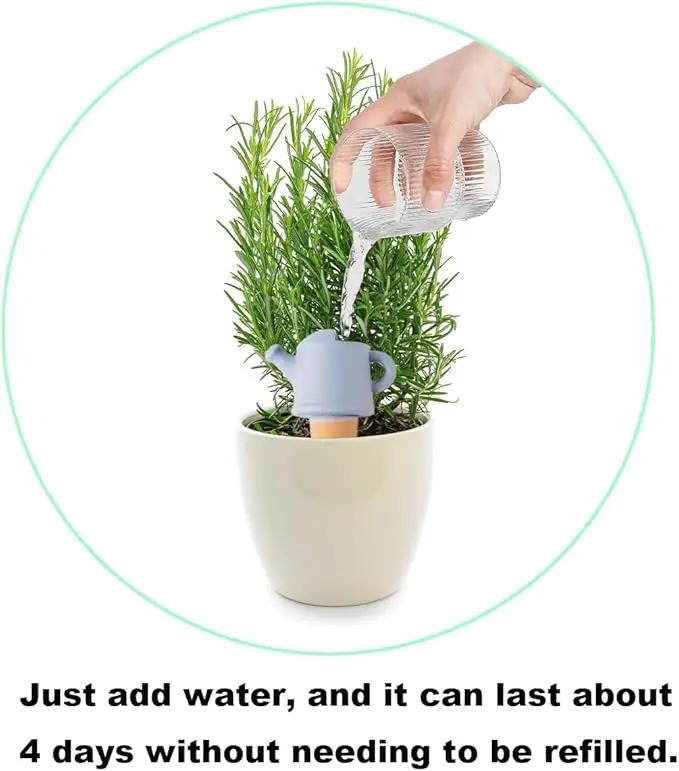 4-Pack Self-Watering Terracotta Spikes for Plants, Automatic Plant Watering Stakes, Keeps Plants Hydrated While You're Away, Ideal for Indoor & Outdoor Use (Teapot Design) by GreenHaven Gardens
