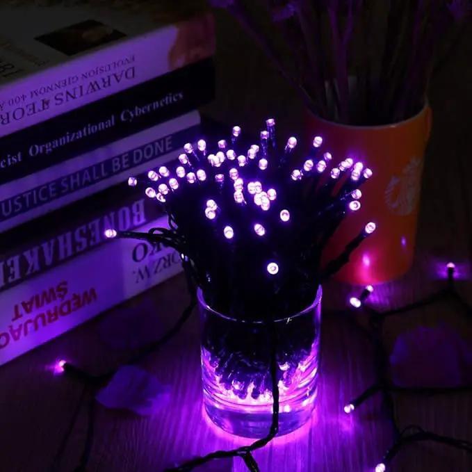 Toodour Solar Christmas Lights, 2 Packs Total 144ft 400 LED 8 Modes Solar String Lights, Waterproof Solar Outdoor Christmas Lights for Garden, Patio, Fence, Balcony, Christmas Tree Decor - Purple by GreenHaven Gardens