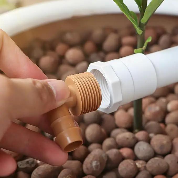 12 Pieces 3/4 Inch PVC to 1/2 Inch Drip Irrigation Adapter Fittings, 3/4" Male Pipe Thread(MPT) x 1/2" Drip Line Barbed Elbow Connectors 3/4-in PVC to 1/2-in Poly Tubing Adapter by GreenHaven Gardens