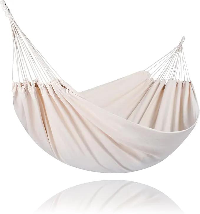 SUNCREAT Camping 2 Person Canvas Hammock, Double Travel Hammock, 475 lbs Capacity, Natural by GreenHaven Gardens