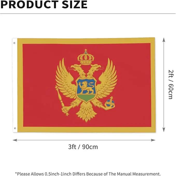 Montenegro Flag Garden Yard House 2x3 ft Flags Double Sided Print Banner Indoor Outdoor Party Home Decorations for Boat Dorm House Balcony by GreenHaven Gardens